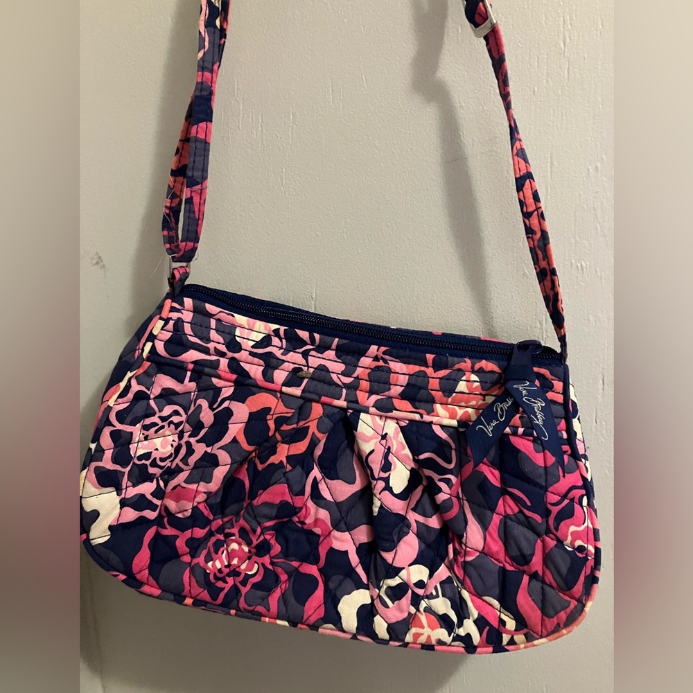 Vera Bradley Pink and Navy Floral Crossbody Bag